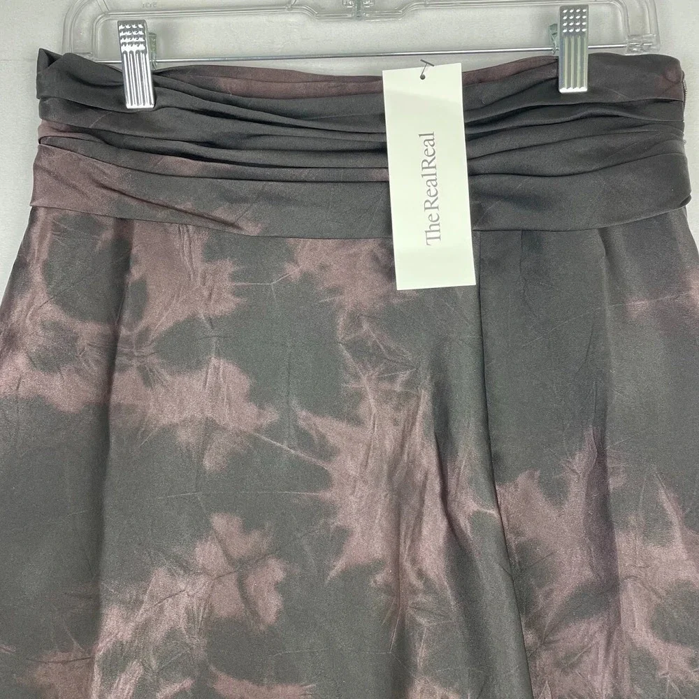 GENNY Maxi Skirt Womens Size 12 Vintage Silk‎ Chocolate By Versace Made in Italy - Picture 2 of 8